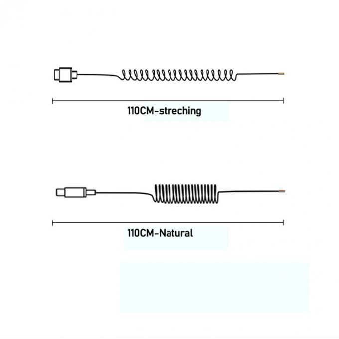 câble à ressort enroulé USB pour ouvrir 4 câbles nus en conserve 3