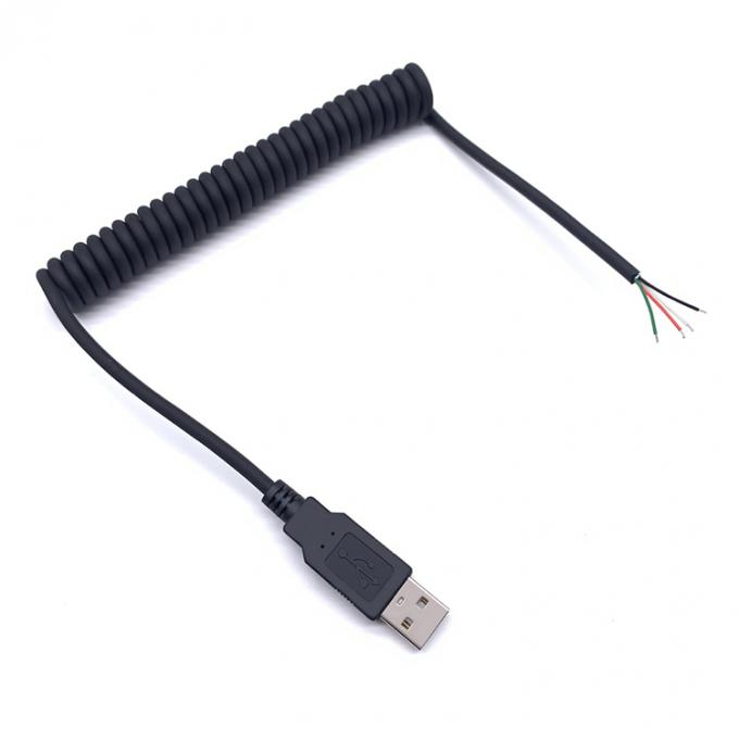 câble à ressort enroulé USB pour ouvrir 4 câbles nus en conserve 6