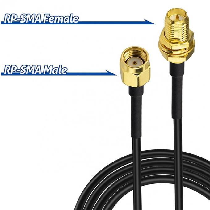RG174 câble d'extension d'antenne coaxiale RP SMA mâle à RP SMA femelle pour caméra de sécurité Wifi Router 1