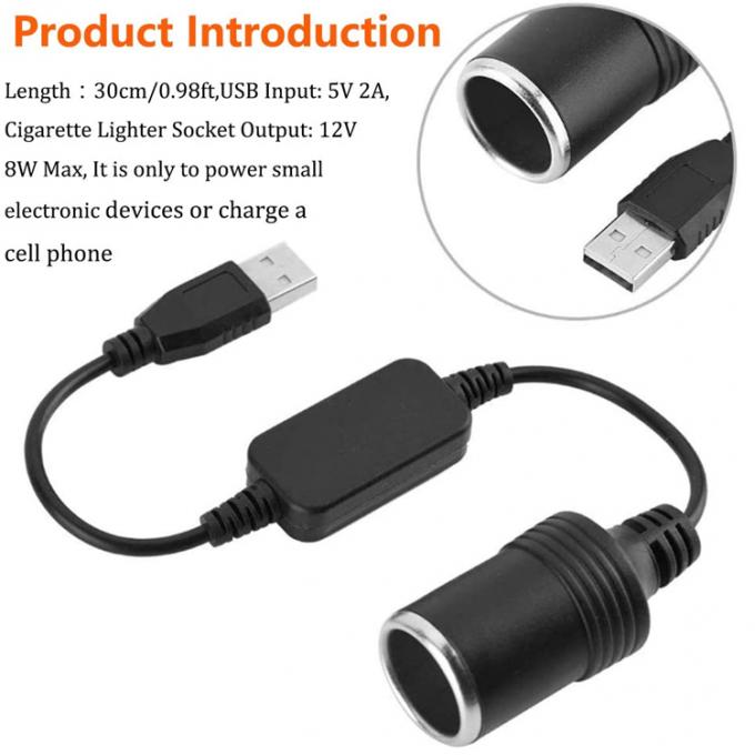 USB Un câble convertisseur de puissance mâle à 12v 3