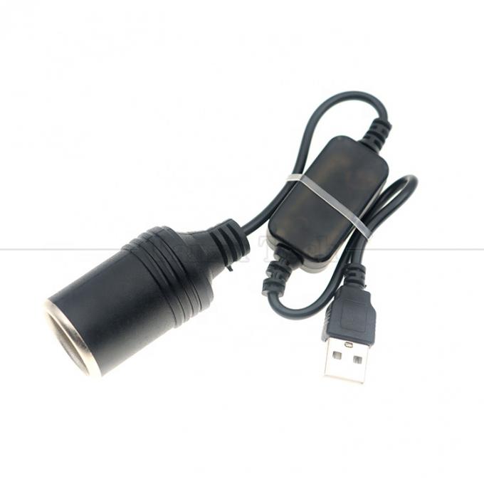 Mettre en place le chargeur USB A mâle 5V à 12V connexion de cigarette auto allume-cigare câble convertisseur femelle 2