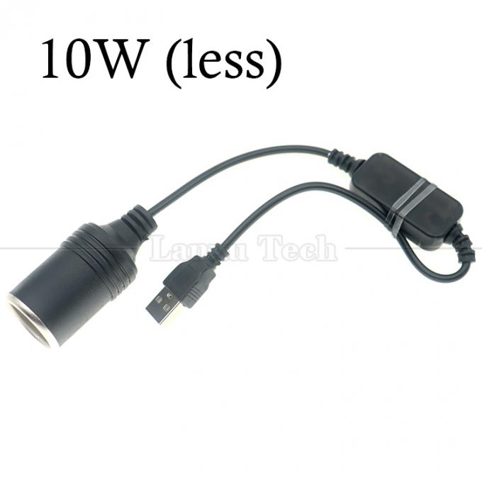 Mettre en place le chargeur USB A mâle 5V à 12V connexion de cigarette auto allume-cigare câble convertisseur femelle 1
