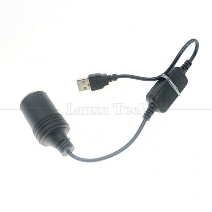 Mettre en place le chargeur USB A mâle 5V à 12V connexion de cigarette auto allume-cigare câble convertisseur femelle 5