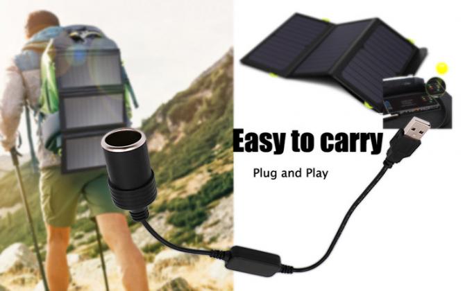 Mettre en place le chargeur USB A mâle 5V à 12V connexion de cigarette auto allume-cigare câble convertisseur femelle 7
