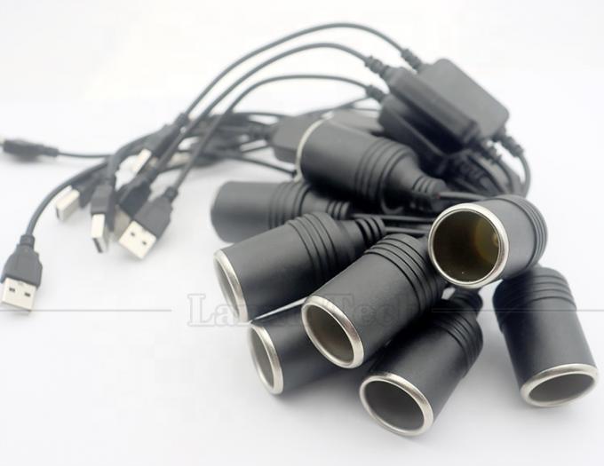 Mettre en place le chargeur USB A mâle 5V à 12V connexion de cigarette auto allume-cigare câble convertisseur femelle 6