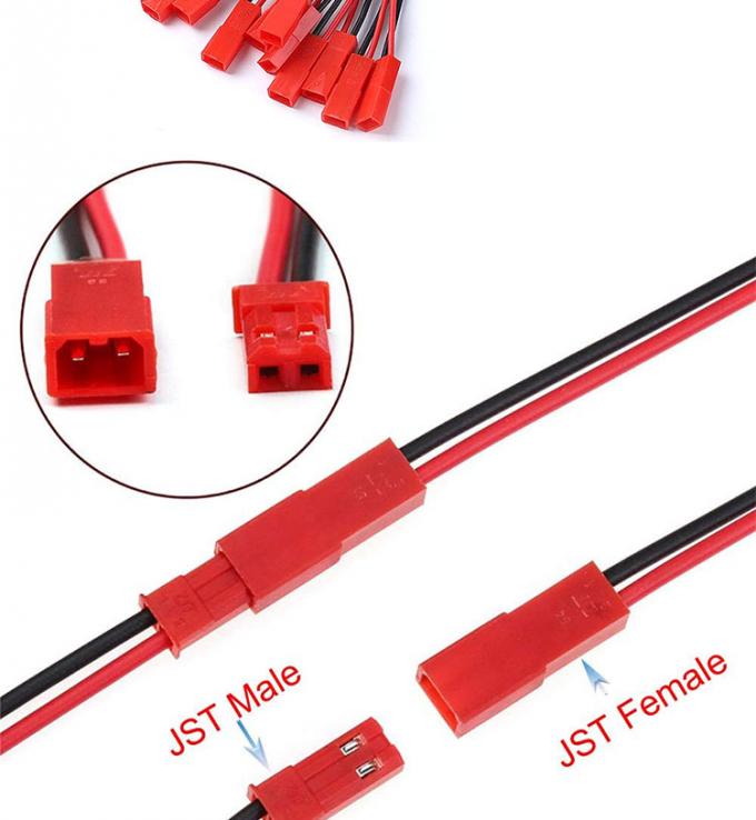 22AWG mâle femelle 2 PIN JST SYP RCY connecteur de prise à l'extrémité nue de fil pigtail câble de plomb harnais pour batterie à bande LED 1