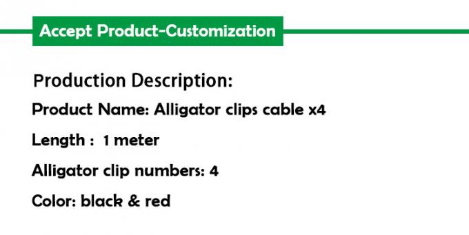 12v à double extrémité noir rouge conduit électrique de test Jumper fil d'alligator crocodile clips câble 0
