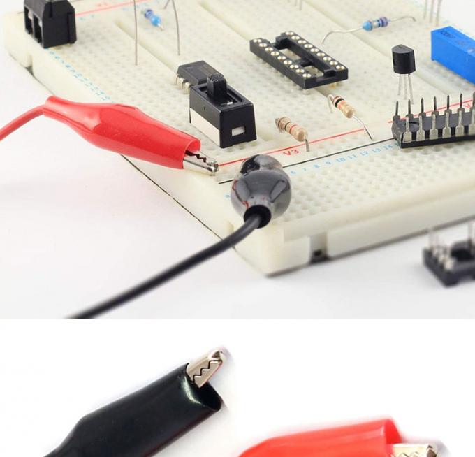 12v à double extrémité noir rouge conduit électrique de test Jumper fil d'alligator crocodile clips câble 4