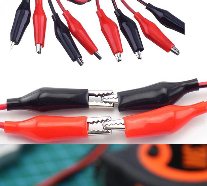 12v à double extrémité noir rouge conduit électrique de test Jumper fil d'alligator crocodile clips câble 2