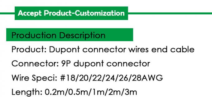 OEM 2.54mm Pitch 9 PIN Header Dupont connecteur câble de câblage 0