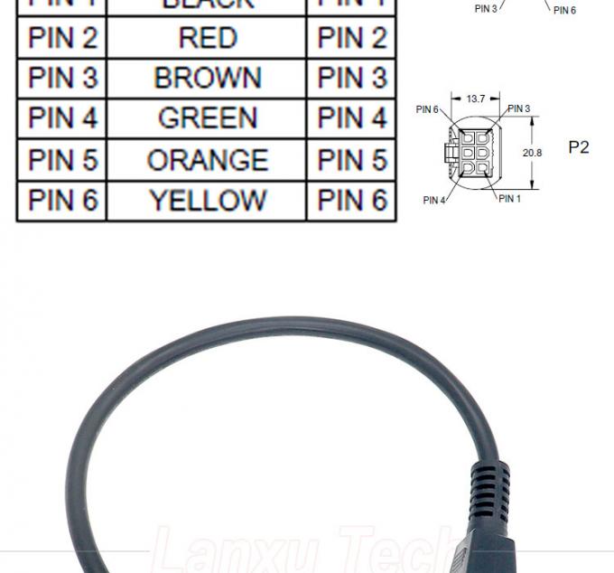 Personnalisation surmoulé mâle à mâle femelle 6 broches 2451350620 Molex Mini-Fit 4,2 mm câble d'assemblage de connecteur de hauteur 1