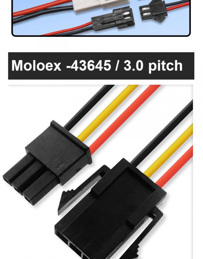 Fabrique OEM personnalisée 2 broches 3p 4p 5p 6p 7p 8p Molex 43645 câble à hauteur de 3,0 mm pour LED 3