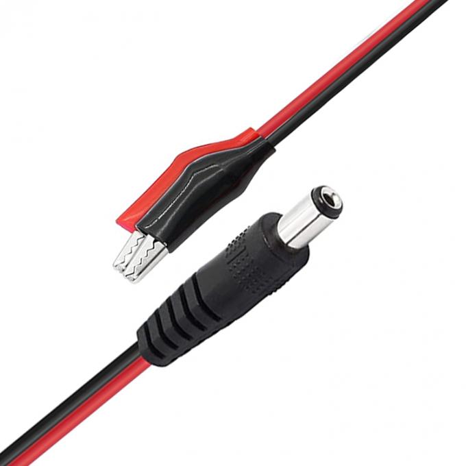 2.1mmx5.5 mm 12V DC Jack mâle à connecteur de câble d'alimentation de clip d'alligator pour l'éclairage de caméra de sécurité CCTV 1