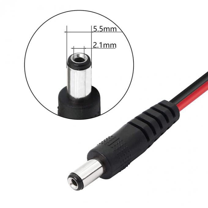 2.1mmx5.5 mm 12V DC Jack mâle à connecteur de câble d'alimentation de clip d'alligator pour l'éclairage de caméra de sécurité CCTV 2