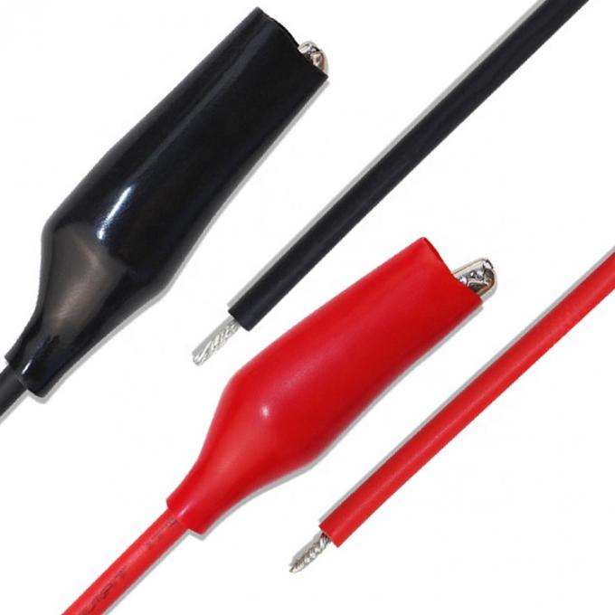 Cable d'alimentation noir rouge à alligator unique 2