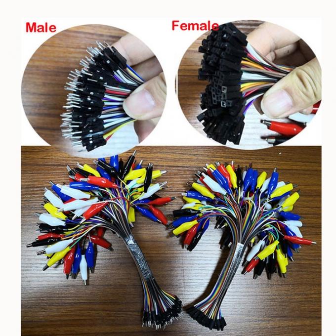 10 broches de clip d'alligator pour une femme Dupont Pain Test plomb jumper fils pour Raspbrry Pi 2
