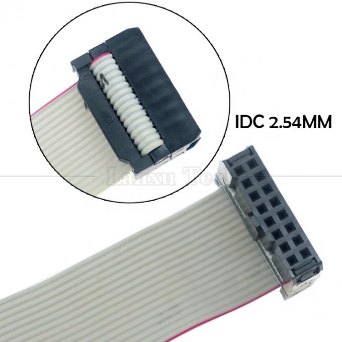 Femme à femme 16 PIN 1,27 mm Pitch IDC 2,54 mm Connecteur GPIO câble filaire gris à ruban plat pour disques durs CD Raspberry Pi 1