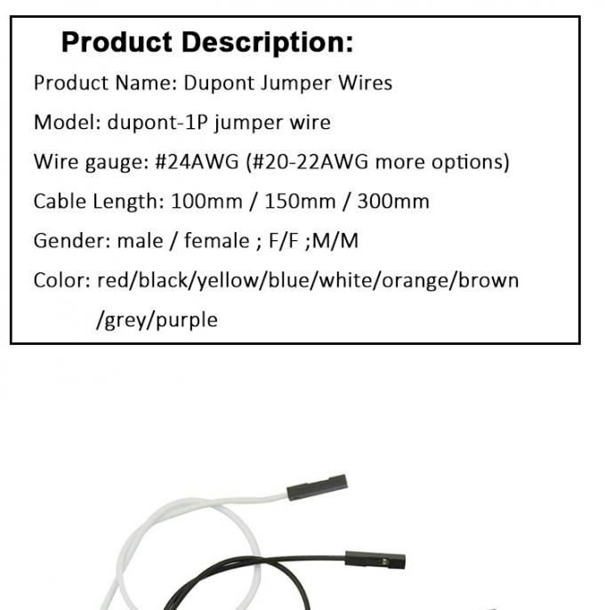 Homme à Homme Femme à Femme 2.54mm 1 broche Dupont Connecteur sans soudure Panneau à pain Jumper fil pour Arduino 0