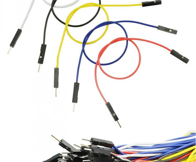 Homme à Homme Femme à Femme 2.54mm 1 broche Dupont Connecteur sans soudure Panneau à pain Jumper fil pour Arduino 1