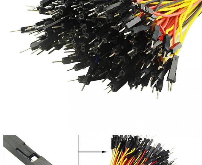 Homme à Homme Femme à Femme 2.54mm 1 broche Dupont Connecteur sans soudure Panneau à pain Jumper fil pour Arduino 2
