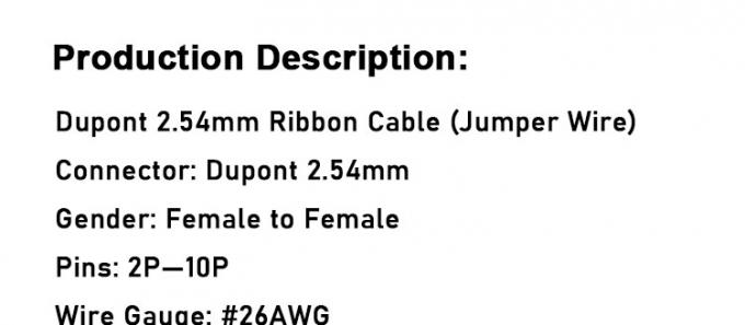 2p 3p 4p 5p 6p 7p 8p 9p 10p Femme à femme 2.54mm Dupont connecteur ruban jumper fil 0