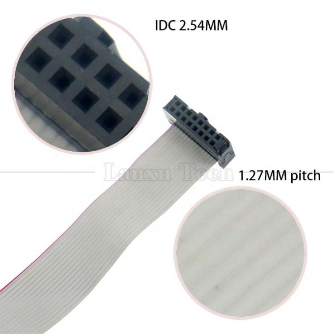 6 8 10 12 14 16 18 20 24 26 30 32 34 40 50 60 64 PIN 1,27 mm Pinceur IDC 2,54 mm Connecteur 2,0 mm Cable filaire gris à ruban plat 4