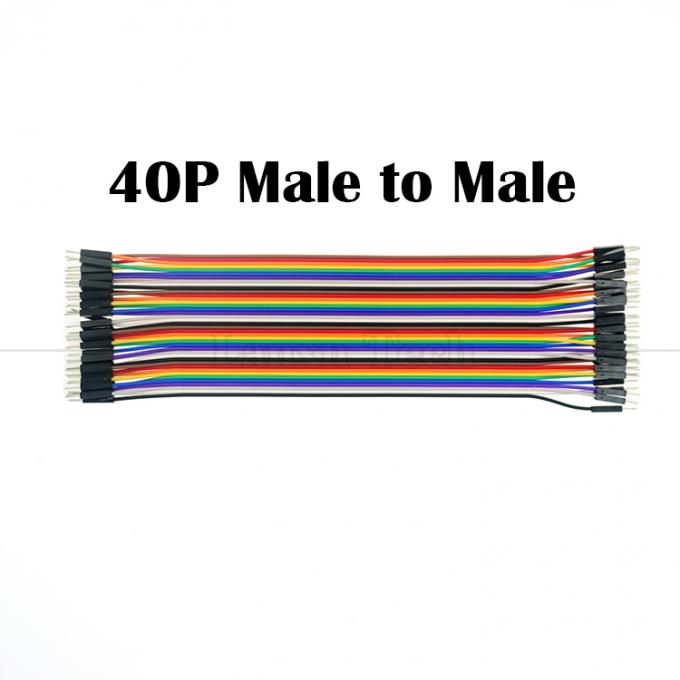 10cm 20cm 30cm 40 Pin Homme à Homme Femme à Femme Dupont GPIO Panneau à pain Rainbow Ribbon Jumper Fil pour Raspberry Pi 4