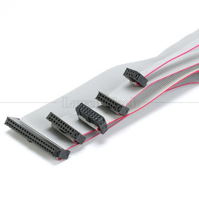 IDC 2,54 mm Connecteur 8 10 12 14 16 18 20 30 40 50 60 PIN 1,27 mm Cable à ruban plat gris pâle 8