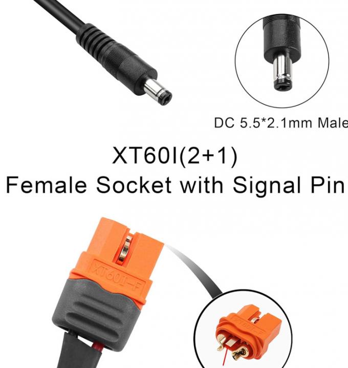 DC 5.5x2.1mm 5.5x2.5mm Plug Jack à baril mâle à XT60 câble de connecteur de batterie pour panneau solaire FPV 3