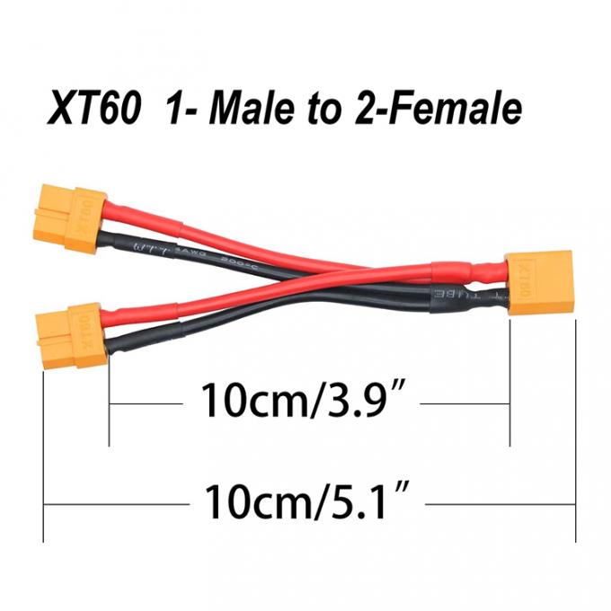 14AWG XT60 1 mâle à 2 femelles câble d'extension Y Splitter pour batterie RC Lipo 1