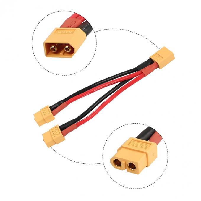 14AWG XT60 1 mâle à 2 femelles câble d'extension Y Splitter pour batterie RC Lipo 4