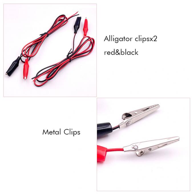 12v noir rouge test électrique conduit Jumper fil d'alligator crocodile clips câble 1