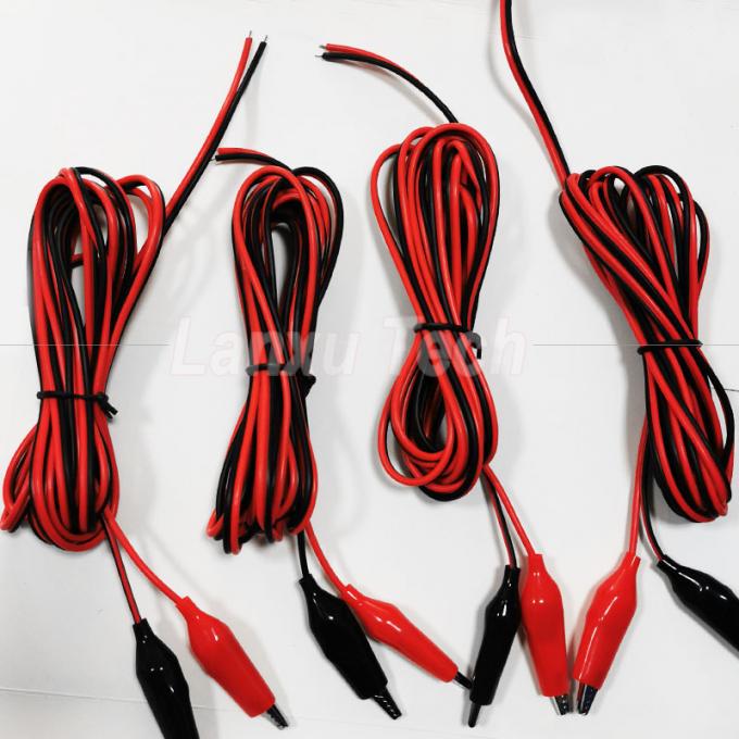 12v noir rouge test électrique conduit Jumper fil d'alligator crocodile clips câble 2