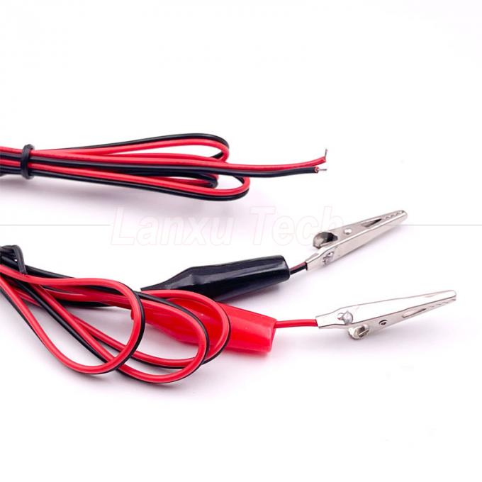12v noir rouge test électrique conduit Jumper fil d'alligator crocodile clips câble 4