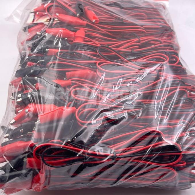 12v noir rouge test électrique conduit Jumper fil d'alligator crocodile clips câble 6