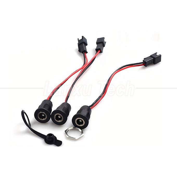 Panneau à vis étanche montée prise d'alimentation en courant continu 5.5x2.1mm Jack câbles 1