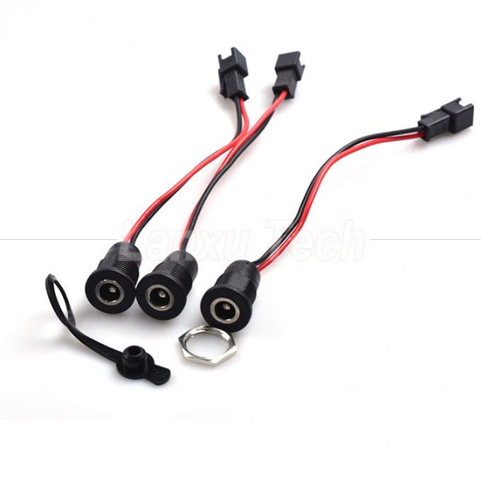 Panneau à vis étanche montée prise d'alimentation en courant continu 5.5x2.1mm Jack câbles 5