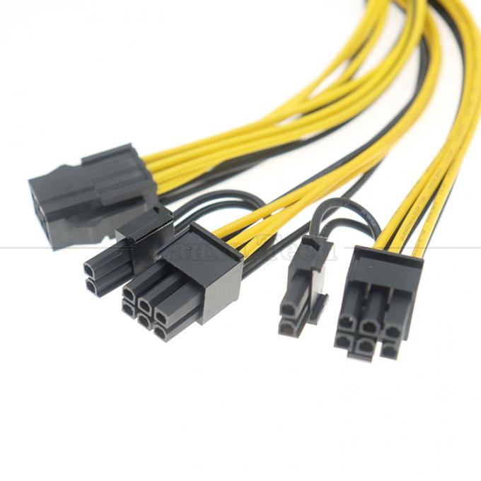 18AWG Pure Cooper Splitter 6 PIN féminin à double 8 PIN 6+2 mâle câble PCI Express PCIe pour cartes graphiques GPU 4