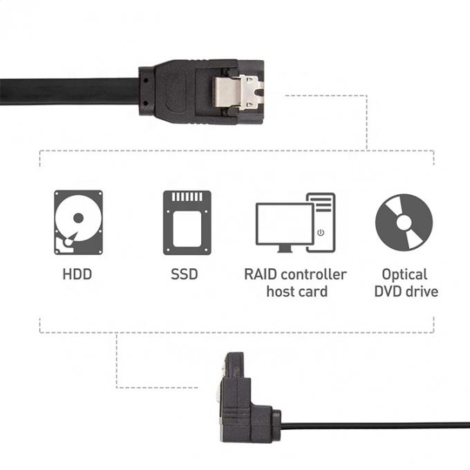 Cable d'extension d'alimentation Sata 3.0 à haute vitesse à 90 degrés pour ordinateur à disque dur HDD 1