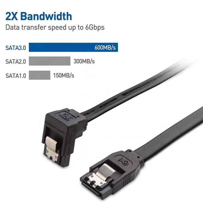 Cable d'extension d'alimentation Sata 3.0 à haute vitesse à 90 degrés pour ordinateur à disque dur HDD 2