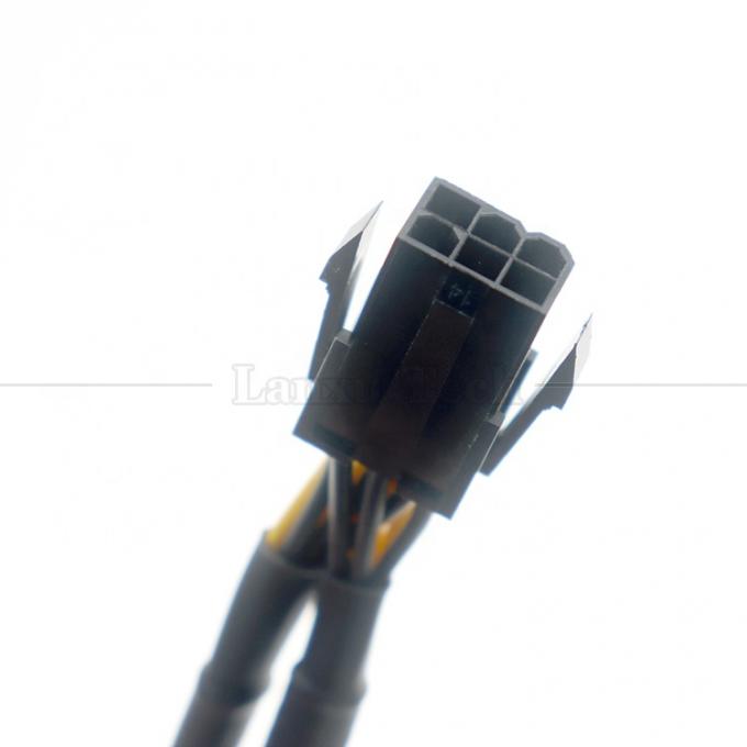 Sleeved 18AWG Pure Cooper Y Splitter 6 broches à double 8 broches 6+2 PCI Express Adaptateur d'alimentation Extension câble PCIe pour GPU 4