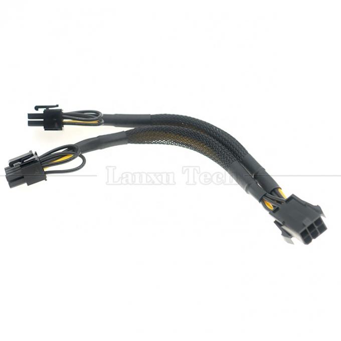 Sleeved 18AWG Pure Cooper Y Splitter 6 broches à double 8 broches 6+2 PCI Express Adaptateur d'alimentation Extension câble PCIe pour GPU 5
