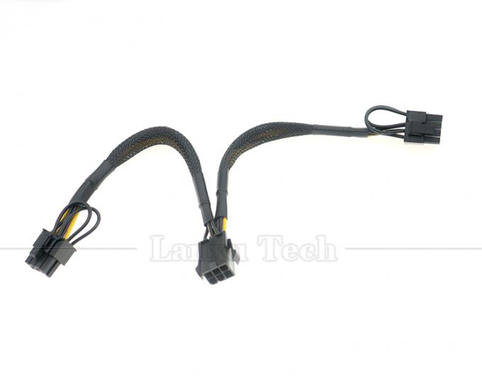 Sleeved 18AWG Pure Cooper Y Splitter 6 broches à double 8 broches 6+2 PCI Express Adaptateur d'alimentation Extension câble PCIe pour GPU 7