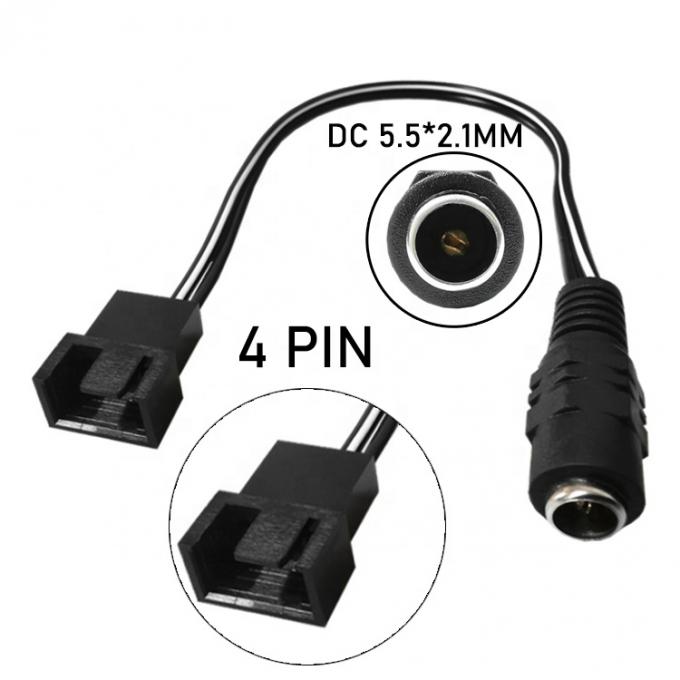 12V femme connexion en courant continu à 3 4 broches PC cas de ventilateur alimentation PWM adaptateur câble d'extension 0