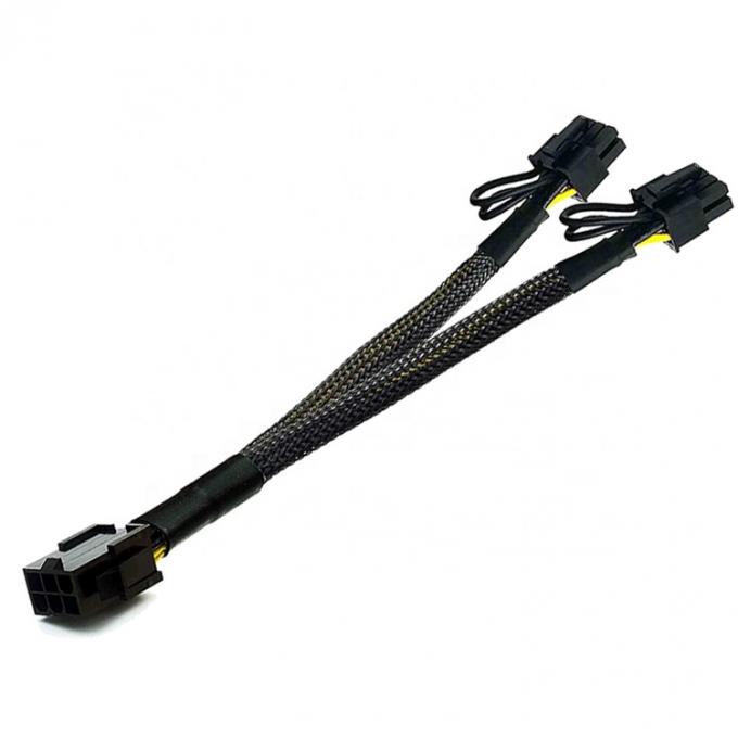 GPU 6 PIN Femme à double 8 PIN mâle 18AWG PCI Express carte mère alimentation adaptateur PCIe Riser 3.0 câble d'extension 1