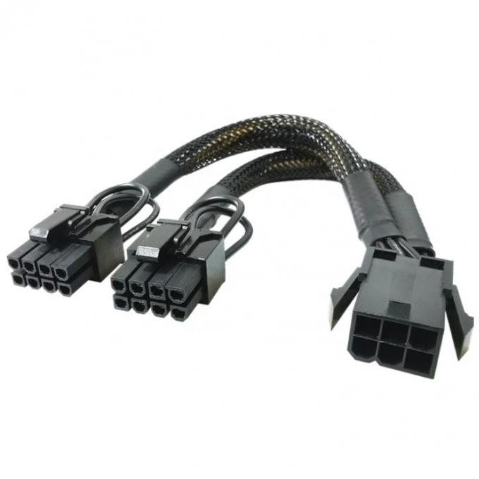 GPU 6 PIN Femme à double 8 PIN mâle 18AWG PCI Express carte mère alimentation adaptateur PCIe Riser 3.0 câble d'extension 0