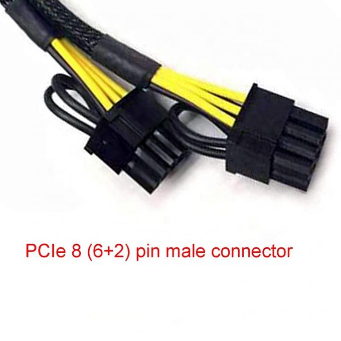 GPU 6 PIN Femme à double 8 PIN mâle 18AWG PCI Express carte mère alimentation adaptateur PCIe Riser 3.0 câble d'extension 4