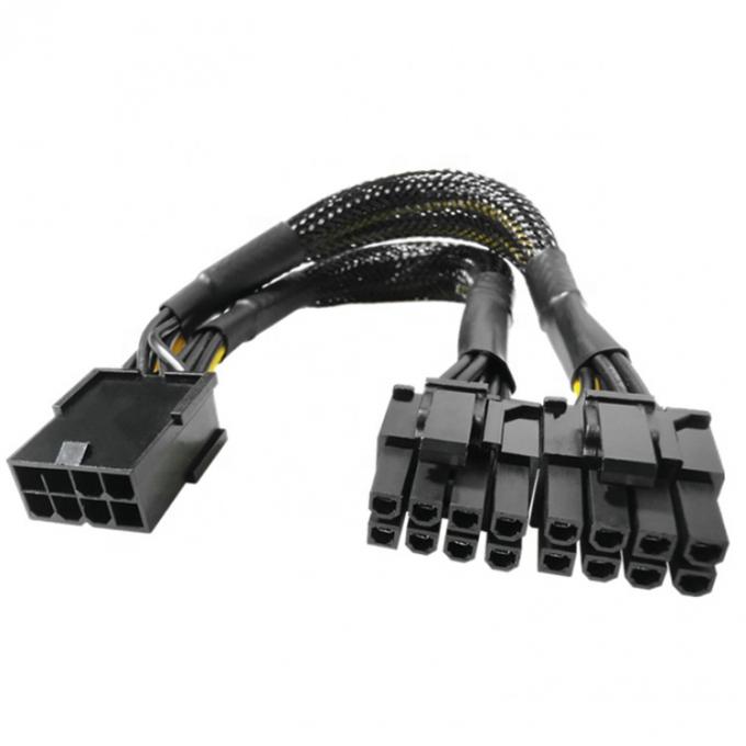 Manche tissée PCIe 8 broches Femme à double 8 broches Homme PCI Express Graphiques Carte vidéo GPU câble adaptateur d'alimentation 3