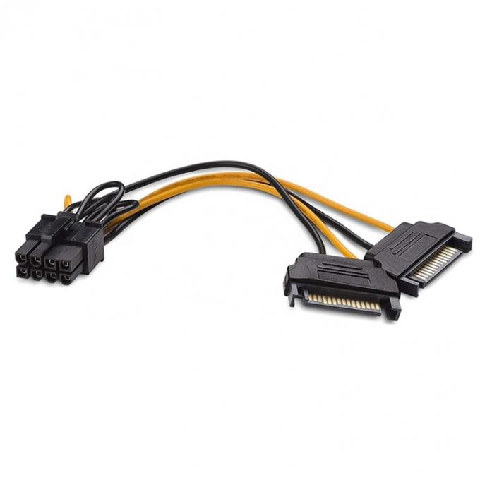 Splitter 8 broches PCIe Express mâle à double 15 broches Adaptateur d'alimentation Sata 1