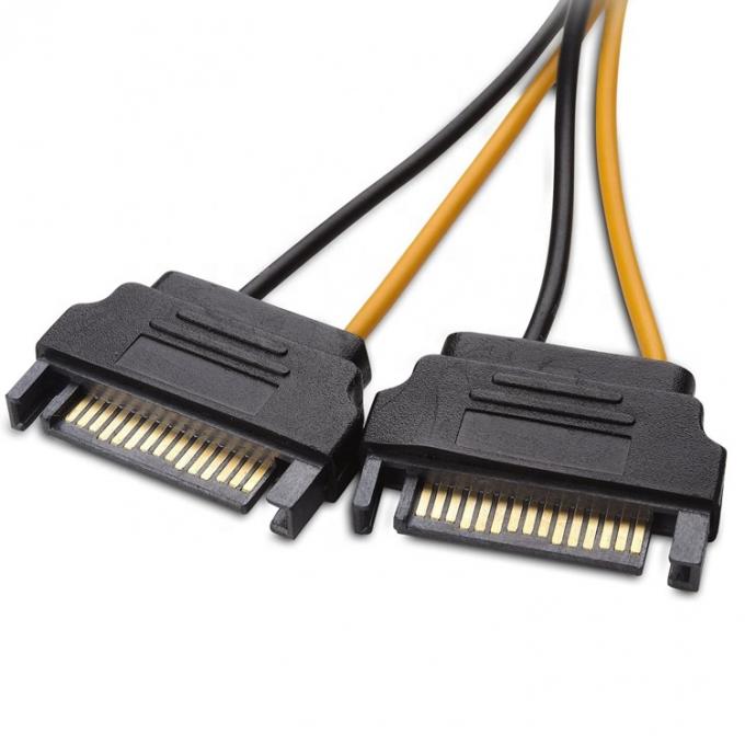 Splitter 8 broches PCIe Express mâle à double 15 broches Adaptateur d'alimentation Sata 3